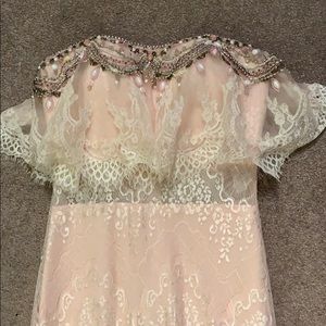 Light Pink Lace Rachel Allan Prom Dress